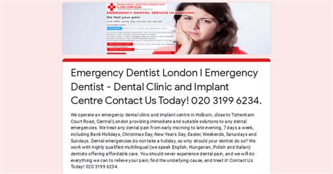 Emergency Dentist - Dental Clinic and Implant Centre